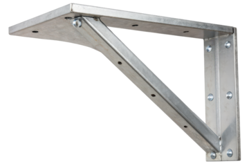 Industrial style metal shelf bracket isolated with transparent background