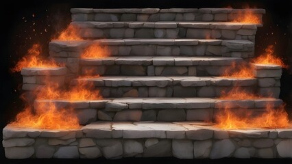 Warm Bonfire Flames at Night &ndash; Glowing Orange and Red Firewood"
