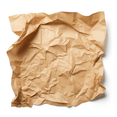 Obraz premium Crinkled Brown Kraft Paper Texture Wrinkled Paper Background