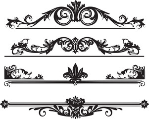 Naklejka premium A set of minimalistic pattern silhouettes for flat design. Hand drawn vector illustration