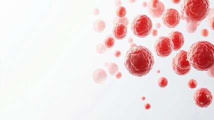 Fototapeta premium Microscopic view of red cells: A visual representation of cellular structure and biological processes in medical research and scientific discovery.