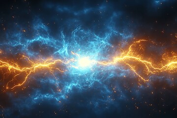 Fototapeta premium Dynamic clash of fire and ice energy