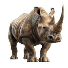 Obraz premium Majestic Rhinos: A Close-Up Look at the Incredible Strength and Beauty of These Gentle Giants