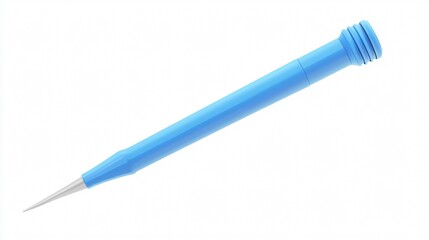 Naklejka premium Light Blue Etching Needle on White Background: A Precision Tool for Intricate and Detailed Work