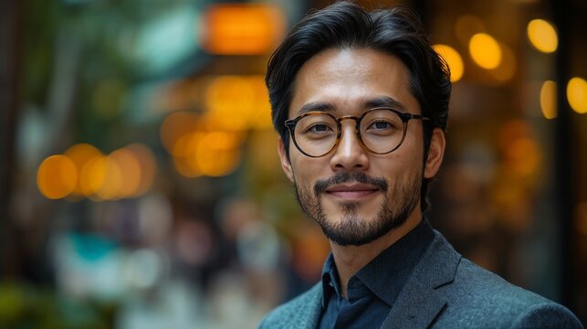 Asian professional in business attire with thoughtful expression. Suitable for consultancy services, financial advisory, and international business concepts.