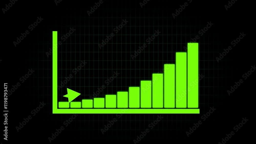 Poster business growth concept on graph chart an business growth and graph chart icon animation background.