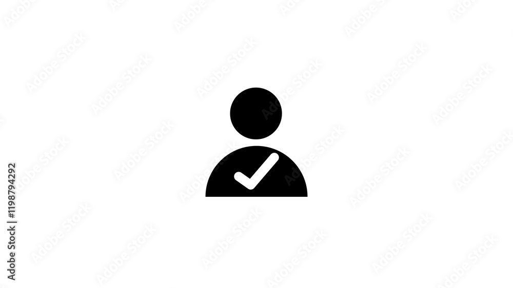 Aufkleber check icon for your project.user, person, add user, identity verification symbol and man icon with c