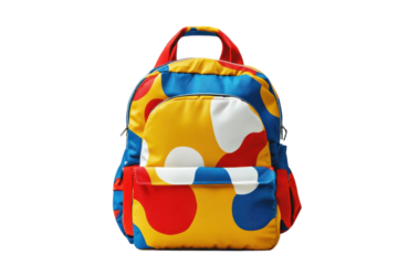 Colorful backpack with bold patterns designed for casual outings and everyday use in urban settings