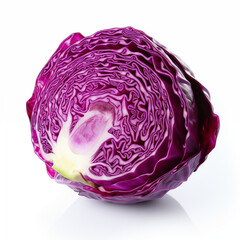 Fototapeta premium Halved Red Cabbage Purple Vegetable Closeup Studio Shot