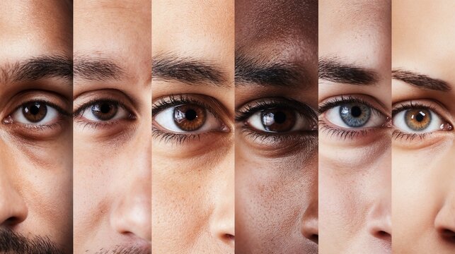 Multi-ethnic eye compilation showing diversity. Perfect for vision care, genetic research, or cultural diversity initiatives.