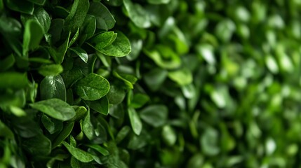 Obraz premium Vibrant Green Hedge Featuring Dense Cluster of Fresh Leaves for Natural Backgrounds and Designs : Generative AI