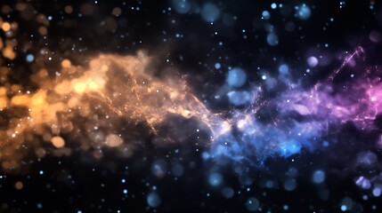 Vibrant Cosmic Galaxy Flowing with Nebula Light and Star Particles in Outer Space : Generative AI