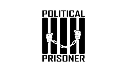 political prisoner, black isolated silhouette