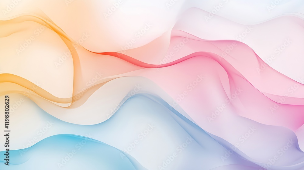Poster colorful pastel fluid waves with soft flowing abstract shapes and artistic background : generative a