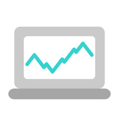 Laptop with Stock Market Graph