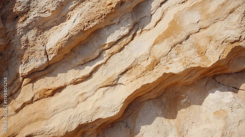 Poster textured sandstone rock surface with natural erosion patterns and shades : generative ai