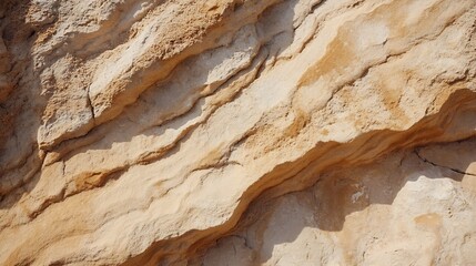 Obraz premium Textured Sandstone Rock Surface with Natural Erosion Patterns and Shades : Generative AI