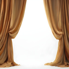 Elegant window curtains isolated on white background