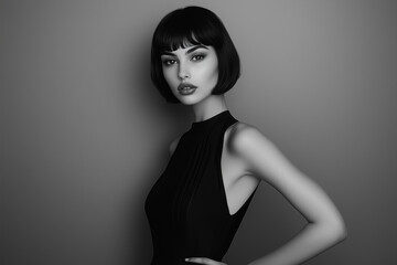  High Fashion Model Against a Solid Backdrop.
