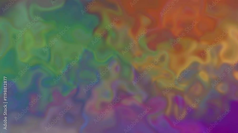 Poster defocused abstract fluid turbulent background with vibrant multicolor fractal waves and glowing plas