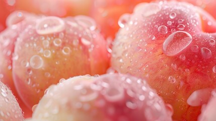 Closeup of Fresh White Peach Skin Texture with Soft Lighting