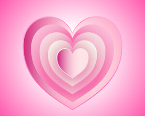 Abstract white and pink color background with heart shape, use for frame and label. Vector illustration.