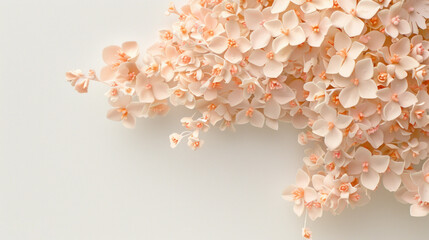 Obraz premium Delicate Composition of Soft Pink Floral Arrangements on Light Background Ideal for Elegant Designs and Aesthetically Pleasing Projects in Nature and Beauty Contexts