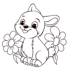 character rabbit,. coloring pages for children that you can print on standard paper