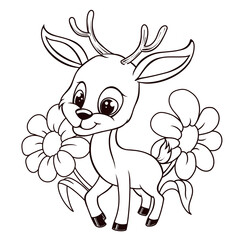 character deer,. coloring pages for children that you can print on standard paper