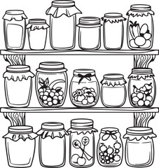 set of jars with jam