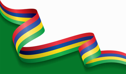 Mauritius flag wavy abstract background. Vector illustration. © Khvost