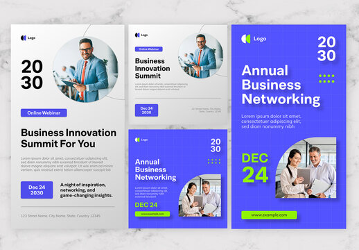 Blue And Green Business Social Media Post And Story