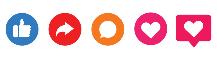 Set of cute social mSocial media concept icons and logos facebook, instagram, twitter, youtube on blue background.edia positive