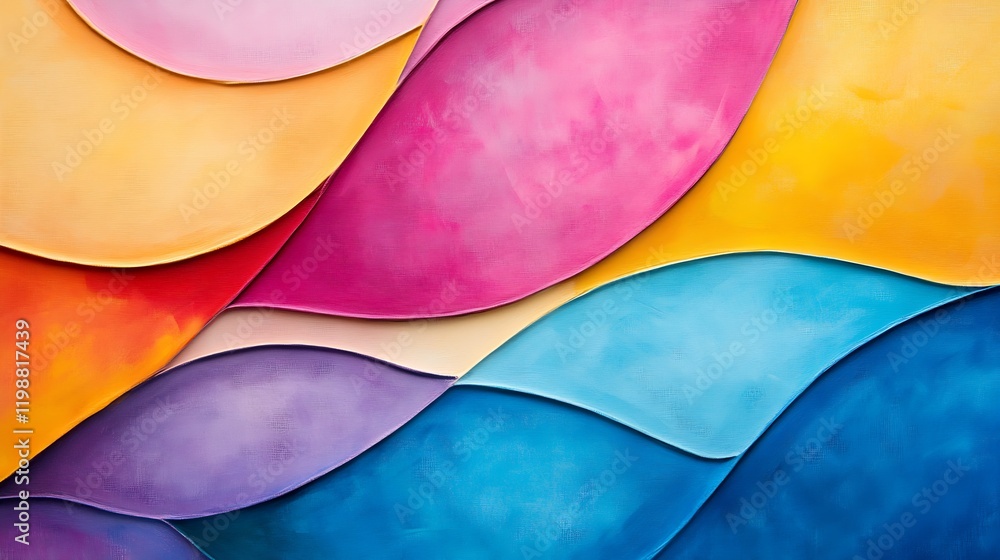 Poster colorful abstract layered paper design vibrant artistic background : generative ai