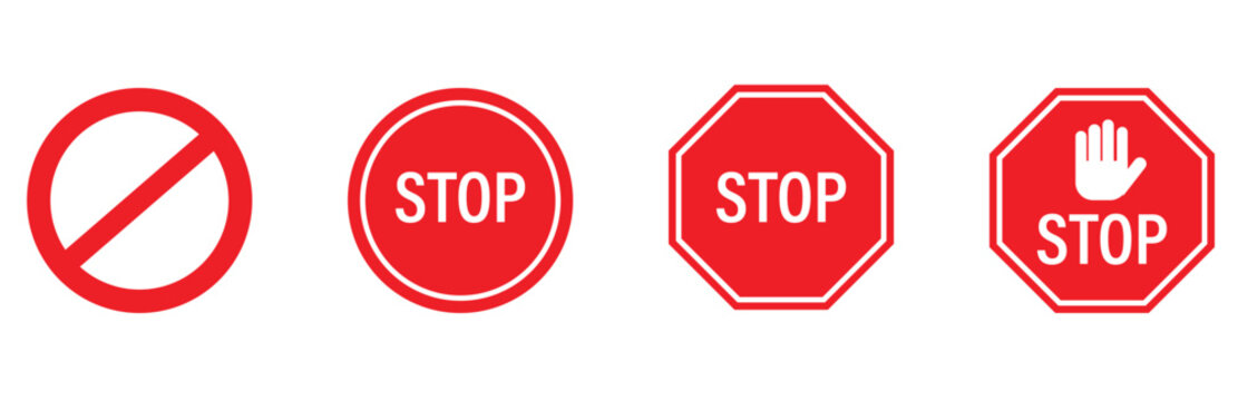 No Sign Icon. Red Crossed Circle Vector Design the stop sign is prohibited.