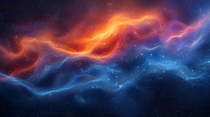Cosmic Nebula: Blue and Orange Celestial Waves