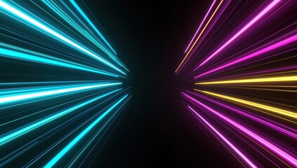 Creative concept colorful light lines in a dynamic environment