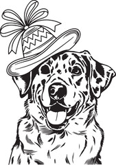 black and white illustration of dog