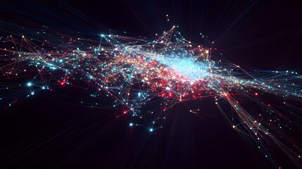 Obraz premium Abstract Network Visualization Showing Global Connections
