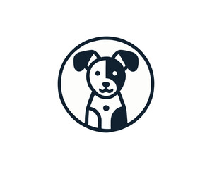 Cartoon dog logo design vector illustration
