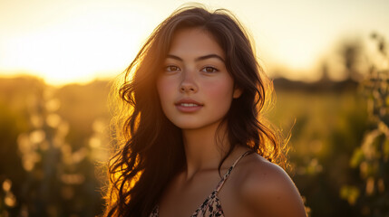 Natural Tones in Golden Hour Light A Timeless Film-Style Portrait.