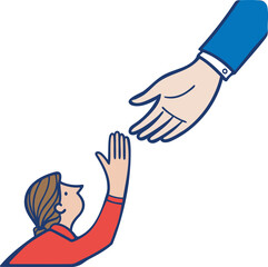  Helping Hand Reaching Out - Compassion and Support Vector Illustration