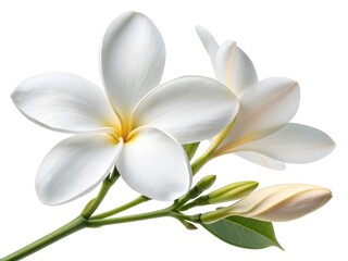 Fototapeta premium frangipani flower Blooming isolated on white background