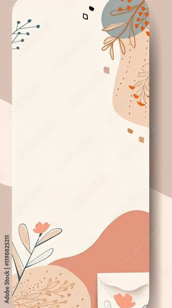 Poster abstract floral background design with elegant shapes and soft color palette perfect for modern bran