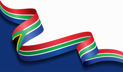 South African flag wavy abstract background. Vector illustration. © Khvost
