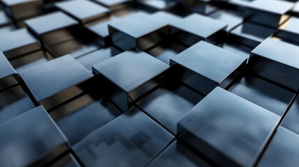 A grid of metallic gray cubes.