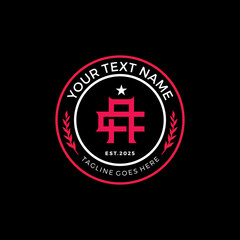 Letter AC With Label Vintage Logo Design