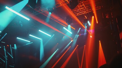 Dynamic concert crowd and stage lights create an enigmatic scene with vibrant energy.