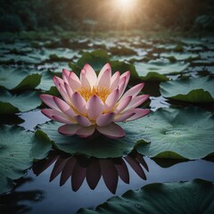 A depiction of the lotus flower as a symbol in Indian mythology.