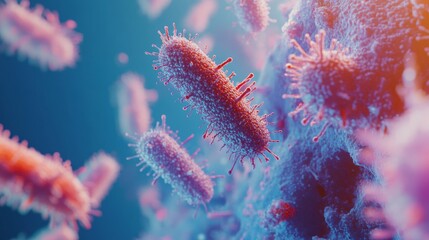 Fototapeta premium illustration of multiple bacteria